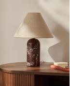 Rosso Levanto Mermer Tabanlı Keten Masa Lambası