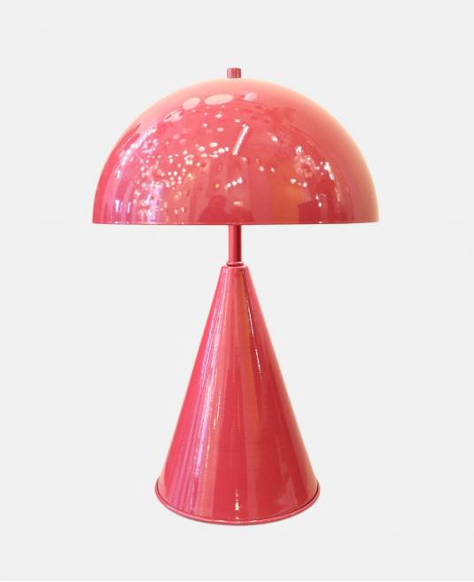 Parlak Fuşya Konik Gövdeli Mantar Masa Lambası