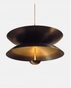 Modern Pirinç Çift Katmanlı Disk Sarkıt Avize