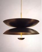 Modern Pirinç Çift Katmanlı Disk Sarkıt Avize