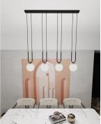 Modern Siyah Lineer 4’lü U-Profil Glop Avize