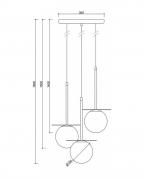 Modern Siyah 3’lü Diskli Glop Sarkıt Avize