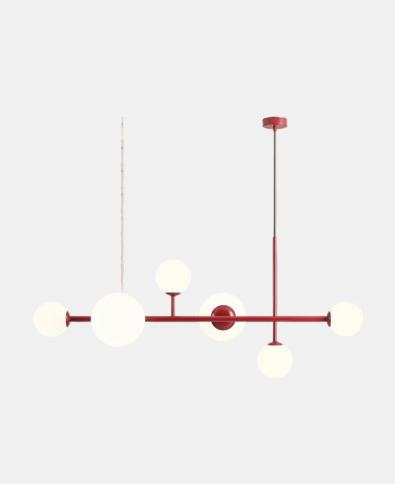 Modern Bordo Lineer 6’lı Glop Avize