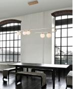 Modern Altın "U" Formlu 5’li Glop Avize