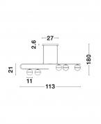 Modern Altın "U" Formlu 5’li Glop Avize