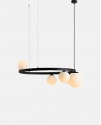 Modern Siyah Halka 5’li Glop Avize