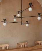 Modern Siyah 3 Katlı 6’lı Geometrik Avize