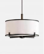 Modern Siyah Gövdeli Davul Kumaş Başlıklı Sarkıt Avize