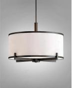 Modern Siyah Gövdeli Davul Kumaş Başlıklı Sarkıt Avize