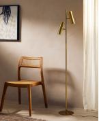 Modern Altın Pirinç 2'li Silindir Başlıklı Lambader