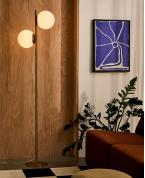 Modern Altın Pirinç 2'li Silindir Başlıklı Lambader