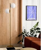 Modern Altın Pirinç 2'li Silindir Başlıklı Lambader