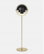 Modern Altın Gövdeli Siyah Kubbe Başlıklı Lambader