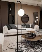 Modern Siyah Sehpalı Glop Lambader