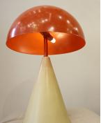 Turuncu ve Krem İki Renkli Mantar Masa Lambası