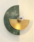 Lüks Yeşil Mermer ve Altın Geometrik Aplik