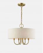 Modern Pirinç Gövdeli Keten Şapkalı 6’lı Avize