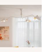 Mid-Century Modern Beyaz 3 Kollu Ahtapot Avize