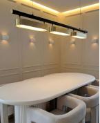 Modern Endüstriyel Siyah ve Pirinç Lineer Avize