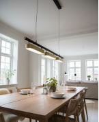 Modern Endüstriyel Siyah ve Pirinç Lineer Avize