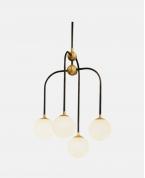 Modern Siyah ve Altın Detaylı 4’lü Glop Avize