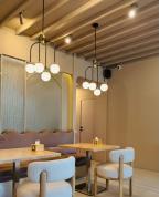 Modern Siyah ve Altın Detaylı 4’lü Glop Avize