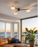 Modern Altın Pirinç 3’lü Glop Avize