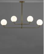 Modern Altın Pirinç 4’lü Simetrik Glop Avize