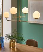 Modern Altın Pirinç 4’lü Simetrik Glop Avize