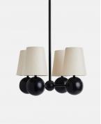 Modern Siyah Küre ve Kumaş Başlıklı 4’lü Avize