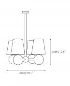 Modern Siyah Küre ve Kumaş Başlıklı 4’lü Avize