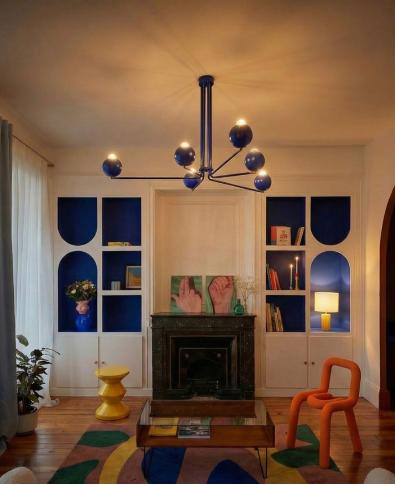 Modern Altın Pirinç ve metal top başlıklı Avize