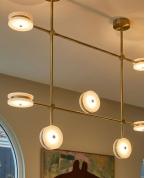 Modern Altın Izgara Formlu 6’lı LED Disk Avize