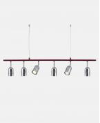 Modern Bordo Lineer 6’lı Krom Spot Avize