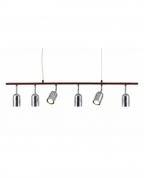 Modern Bordo Lineer 6’lı Krom Spot Avize