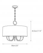 Modern Pirinç Gövdeli Keten Şapkalı 6’lı Avize