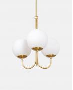 Modern Altın 3’lü Glop Camlı Avize