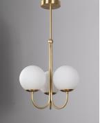 Modern Altın 3’lü Glop Camlı Avize