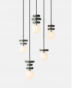 Modern 5’li Yeşil Mermer Detaylı Glop Sarkıt Avize