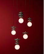 Modern 5’li Yeşil Mermer Detaylı Glop Sarkıt Avize