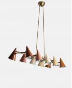 Retro Stil Çoklu Renkli Konik Başlıklı Avize