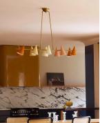 Retro Stil Çoklu Renkli Konik Başlıklı Avize